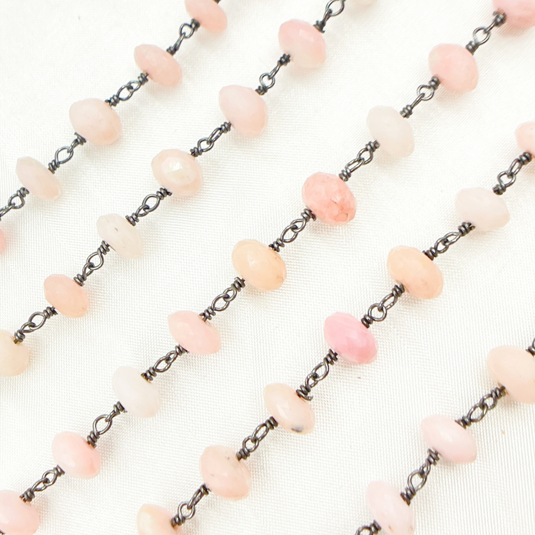 Pink Opal Oxidized Wire Chain