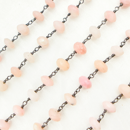 Pink Opal Oxidized Wire Chain