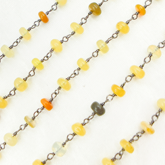 Ethiopian Opal Oxidized Wire Chain