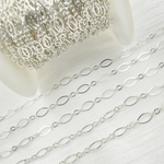 Load image into Gallery viewer, 925 Sterling Silver Flat Oval and Round Link Chain. 738FSS
