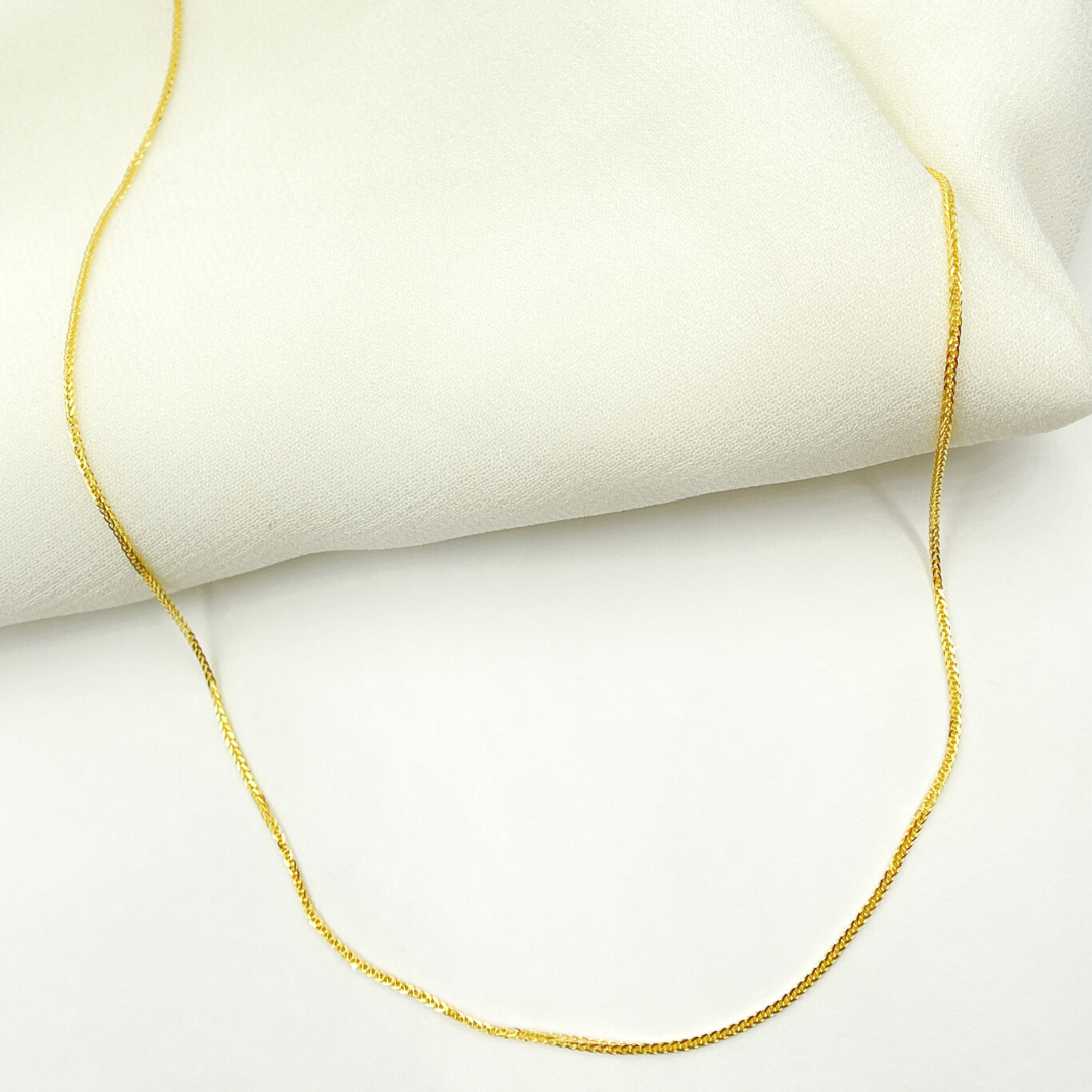 020SP3T4. 14K Solid Gold Wheat Chain