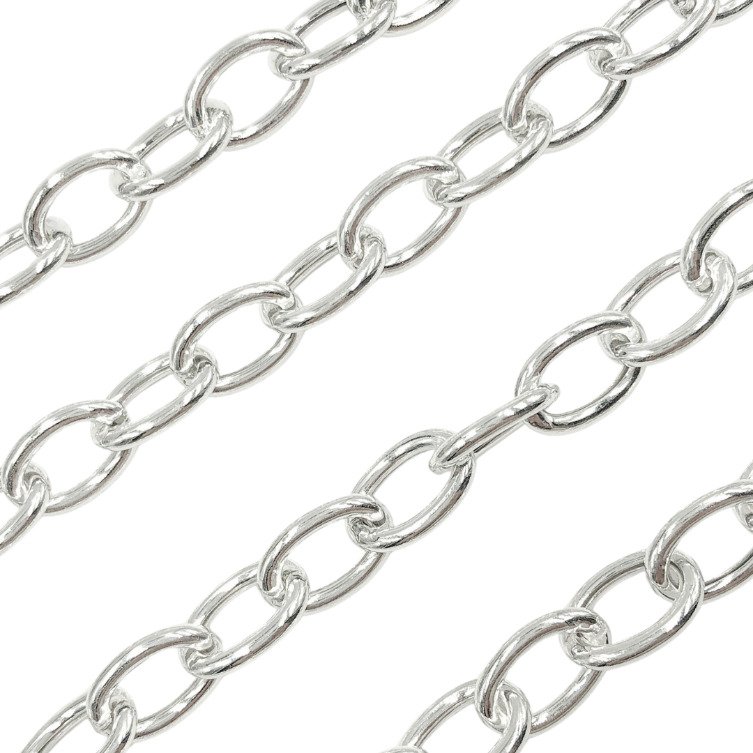 925 Sterling Silver Oval Link Chain