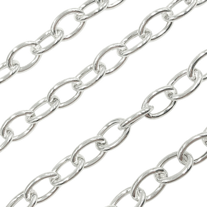 925 Sterling Silver Oval Link Chain