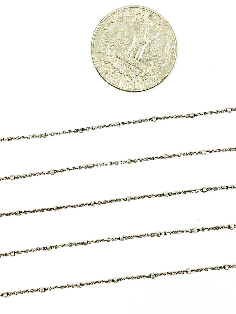 Oxidized 925 Sterling Silver Satellite Chain. Z36OX