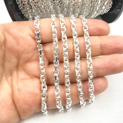 Y8SS. Sterling Silver Diamond Cut Box Link Chain