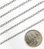 Load image into Gallery viewer, Black Rhodium 925 Sterling Silver Cable 4x3 mm Link Chain. BR7
