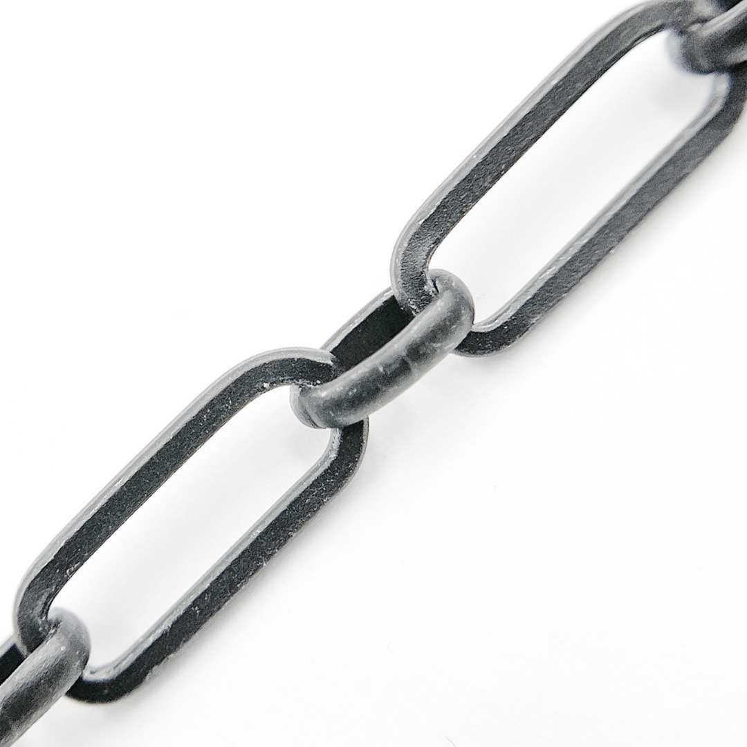Black Rhodium Matt Sterling Silver Paperclip Chain