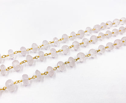 Rose Quartz Wire Wrap Chain