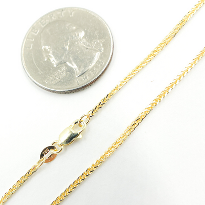 14K Solid Gold Wheat Chain