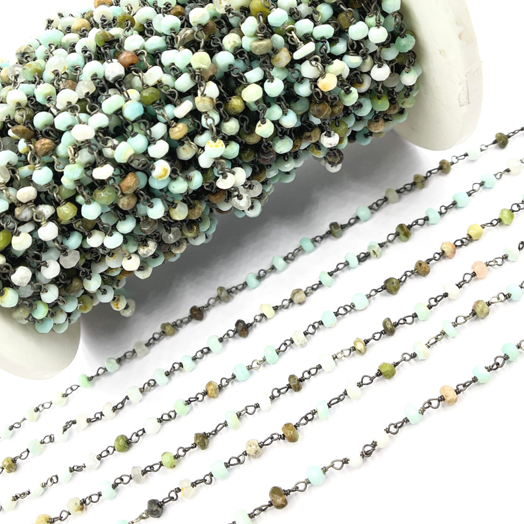 Peruvian Opal Wire Wrap Chain