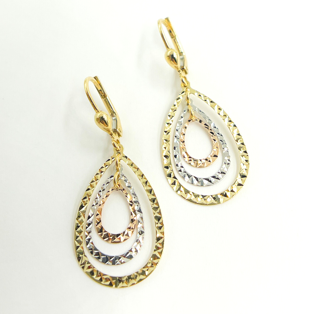 14K Solid Gold Dangle Earring