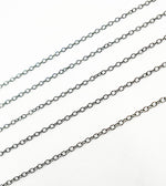 Load image into Gallery viewer, Black Rhodium 925 Sterling Silver Cable Link 1 mm Chain. BR2
