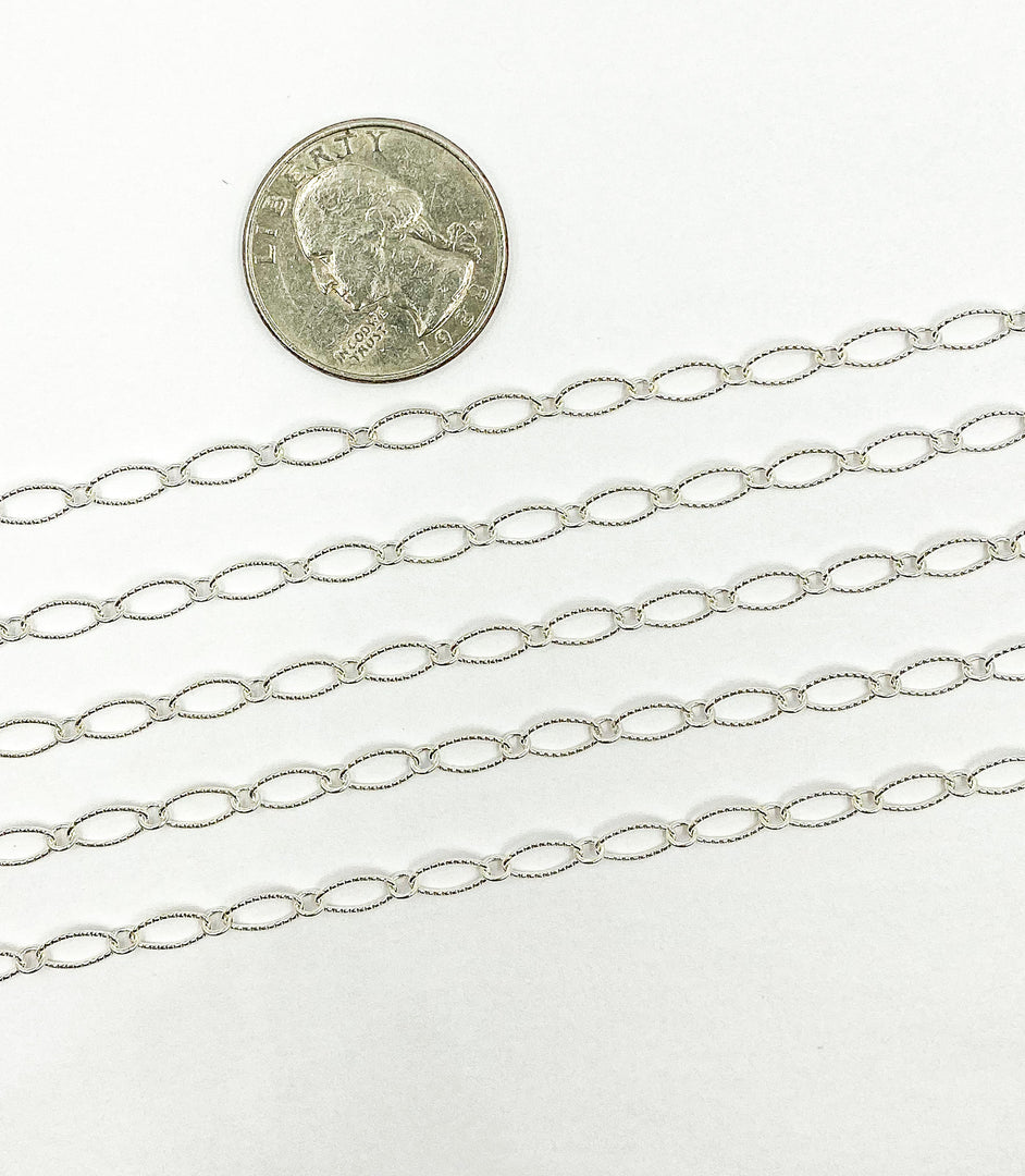 925 Sterling Silver Twisted Oval & Round Link Chain. 790TWSS