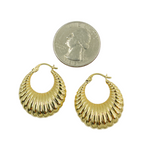 Load image into Gallery viewer, 14K Solid Gold Chunky Croissant Hoop