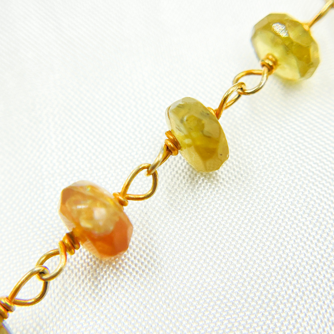 Tourmaline Gold Plated Wire Chain