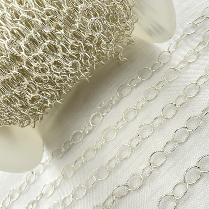 Sterling Silver Twisted Oval Link Chain