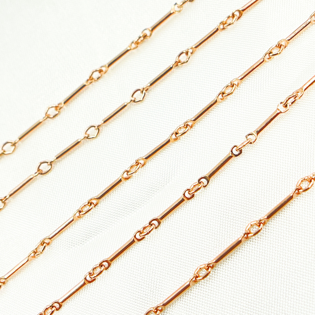 Rose 14K Gold Filled Bar Chain Link. 567RGF