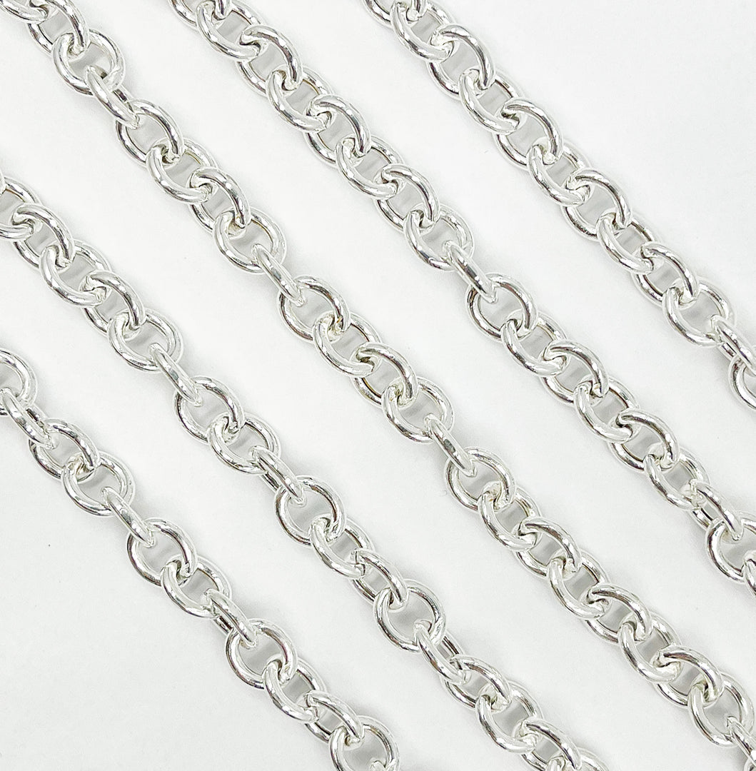 925 Sterling Silver Oval Link Chain. Y63SS