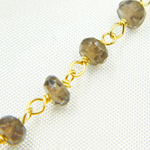 Load image into Gallery viewer, Smoky Quartz Gold Plated Wire Chain. SMQ8
