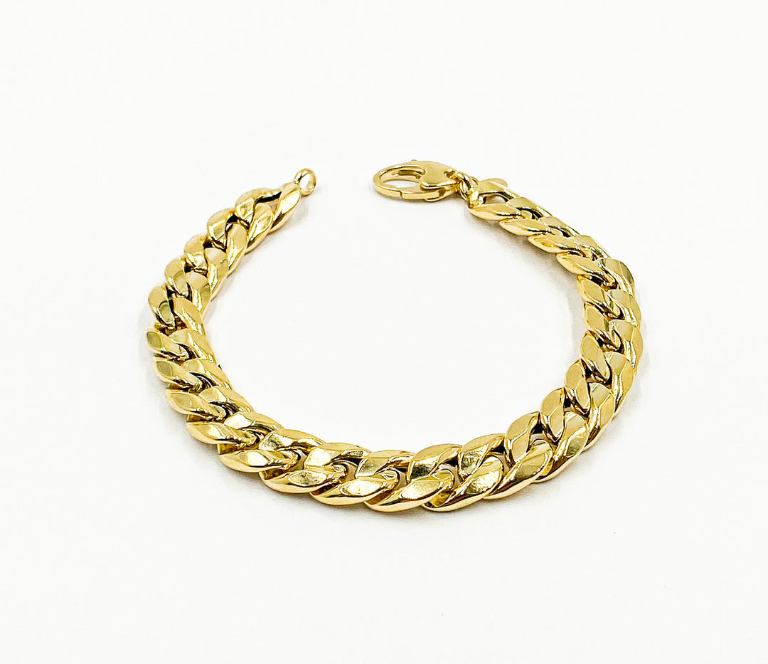 14k Gold Curb Bracelet. 14K Solid Gold Curb Bracelet