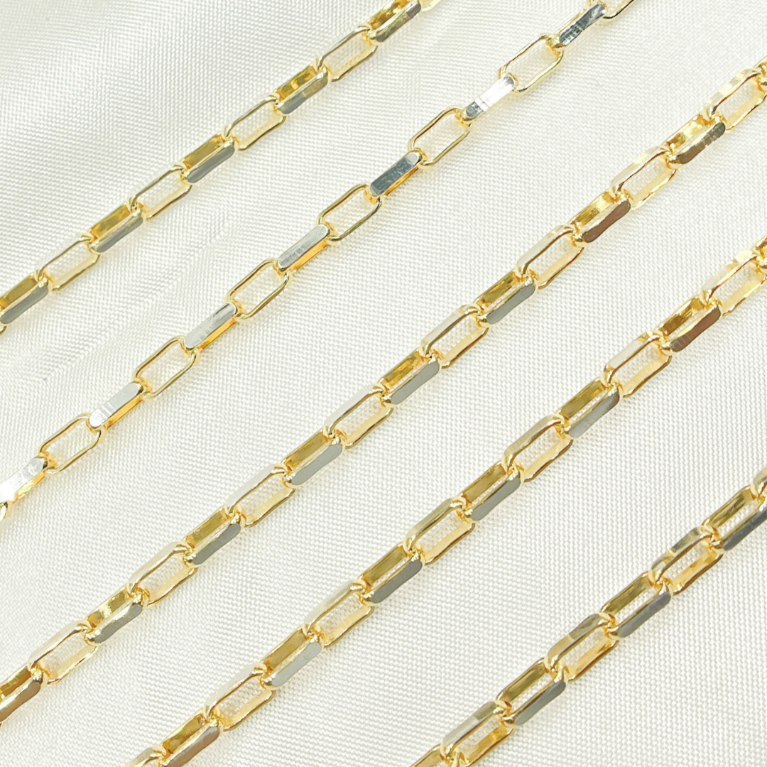 Gold Plated 925 Sterling Silver Flat Oval Link Chain.