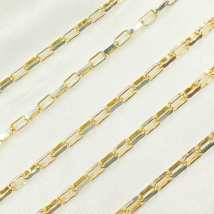 Gold Plated 925 Sterling Silver Flat Oval Link Chain.