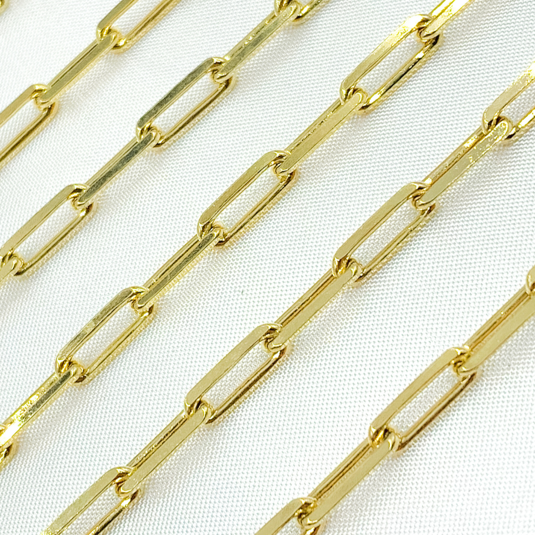 Gold Plated 925 Sterling Silver Diamond Cut Paperclip Chain. X16GP