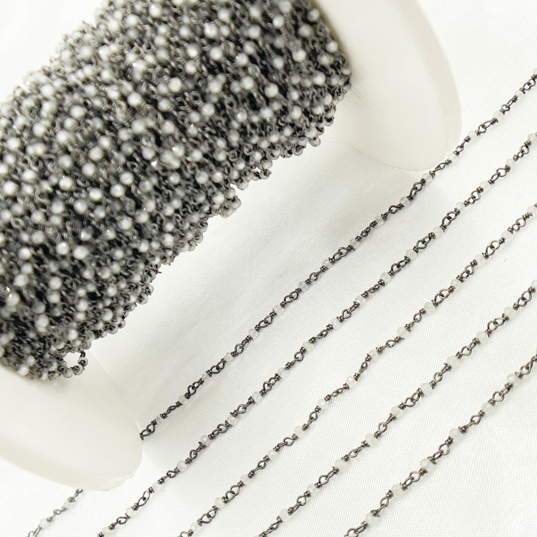 White Zircon Oxidized Wire Chain.