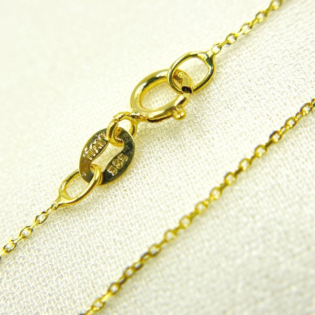 019R28T5. 14K Solid Yellow Gold Diamond Cut Cable Link Chain