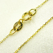 14K Solid Yellow Gold Diamond Cut Cable Link Chain