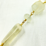 Load image into Gallery viewer, Siloni MIx Shapes Moonstone Gold Plated Wire Chain. MS49
