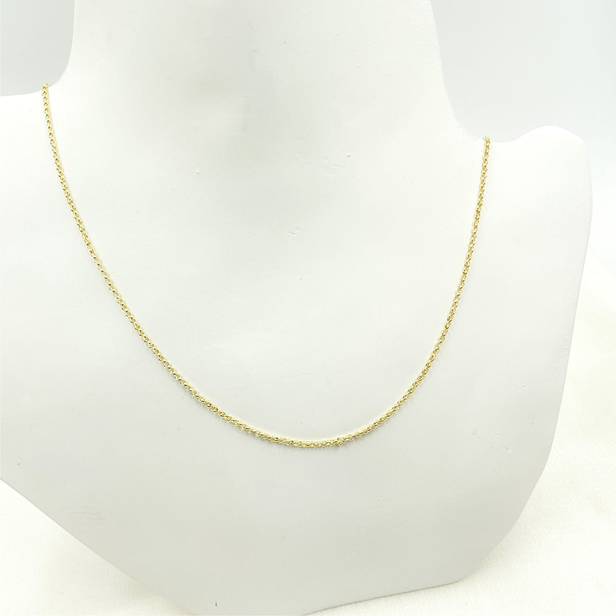 14K Solid Yellow Gold Rolo Chain