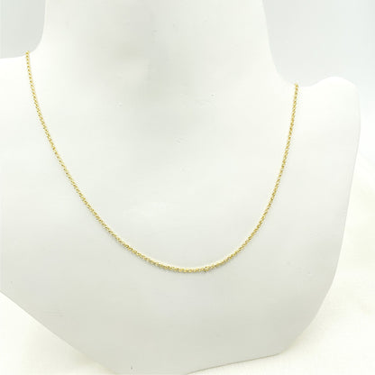 14K Solid Yellow Gold Rolo Chain