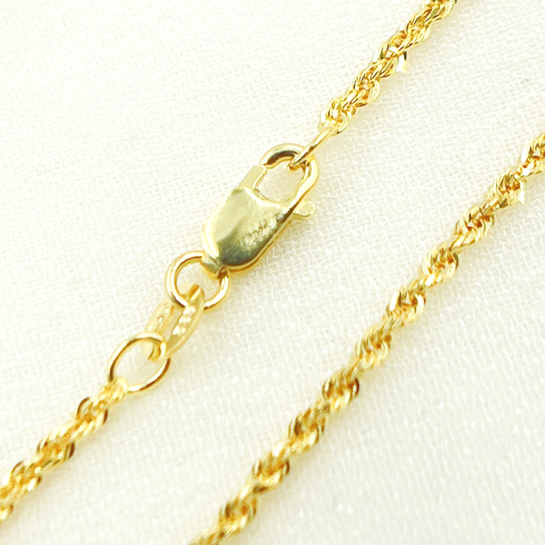 030CRDP0L8L. 14K Solid Yellow Gold Rope Chain