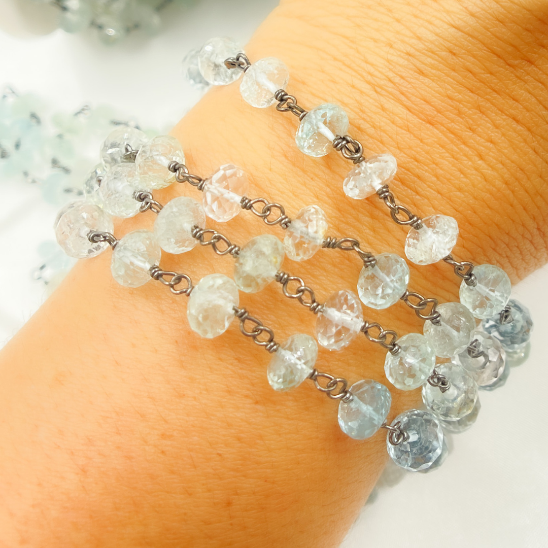 Aquamarine Oxidized Wire Chain.