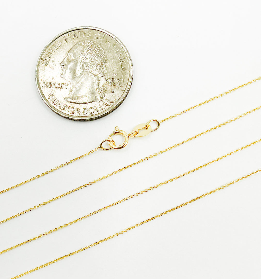 R04TFT5. 14K Solid Gold Cable Chain