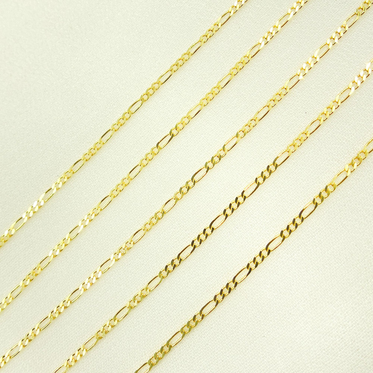 14K Solid Yellow Gold Figaro Link Chain