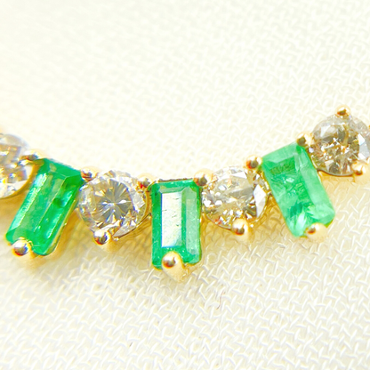 Solid Yellow Gold, Diamonds & Precious Stones Cable Link Fancy Necklace