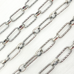 Load image into Gallery viewer, Oxidized 925 Sterling Silver Diamond Cut Paperclip Chain. V166OX
