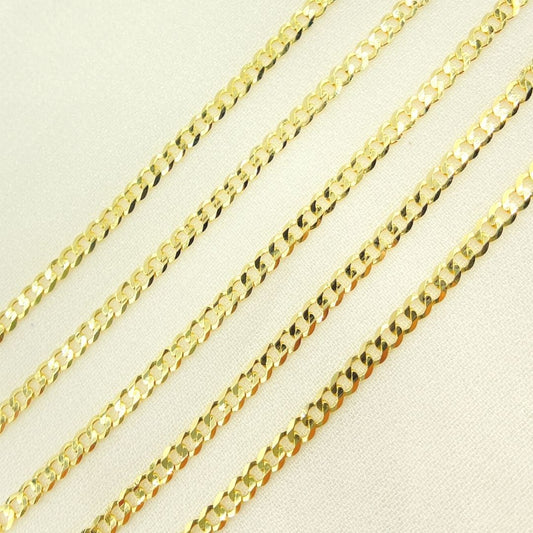 14K Solid Gold Flat Cuban Links Chain