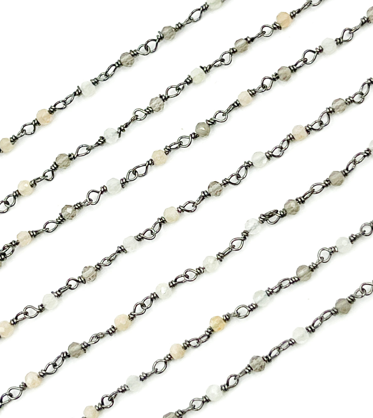 Multi Moon Stone Wire Wrap Chain
