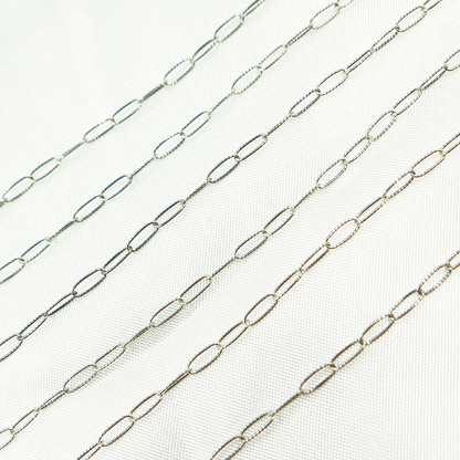 Oxidized Sterling Silver Hammered Paperclip Chain