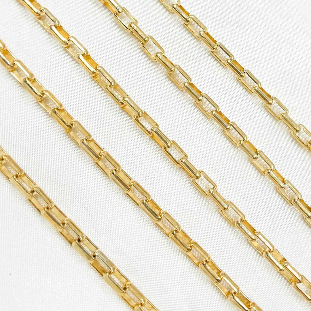 Gold Plated 925 Sterling Silver Smooth Box Chain. 501GP