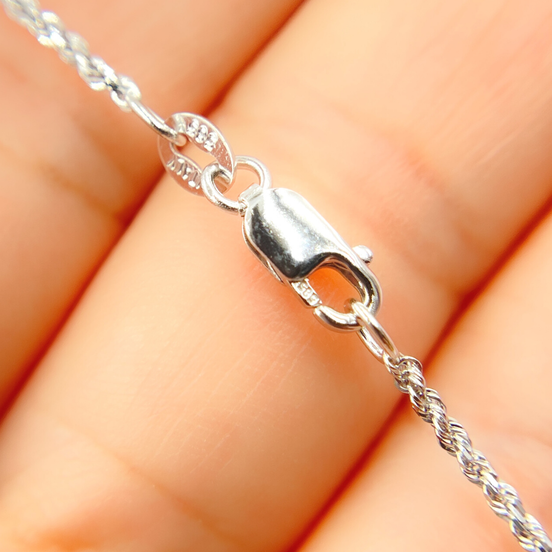 14K Solid White Gold Rope Chain