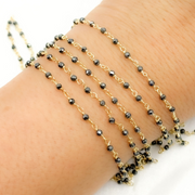 Hematite Gold Plated Wire Chain