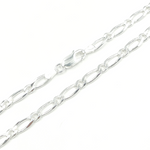 Load image into Gallery viewer, Z74FNecklace. 925 Sterling Silver Figaro Diamond Cut Necklace
