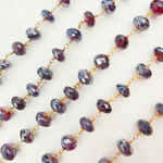 Load image into Gallery viewer, Coated Garnet Gold Plated Wire Chain. CGR3
