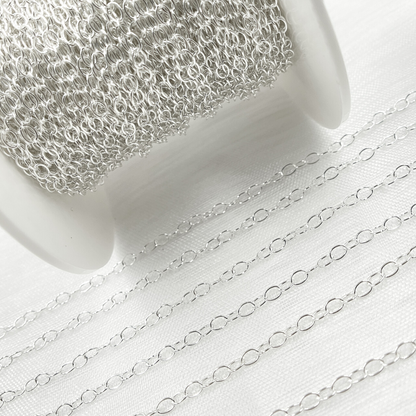 V190SS. Sterling Silver Smooth Oval Link Chain