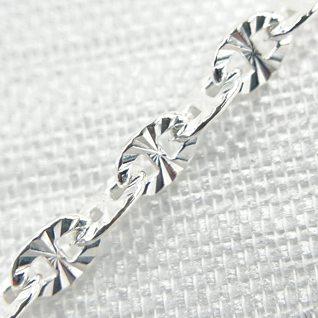 925 Sterling Silver Diamond Cut Marina Chain.