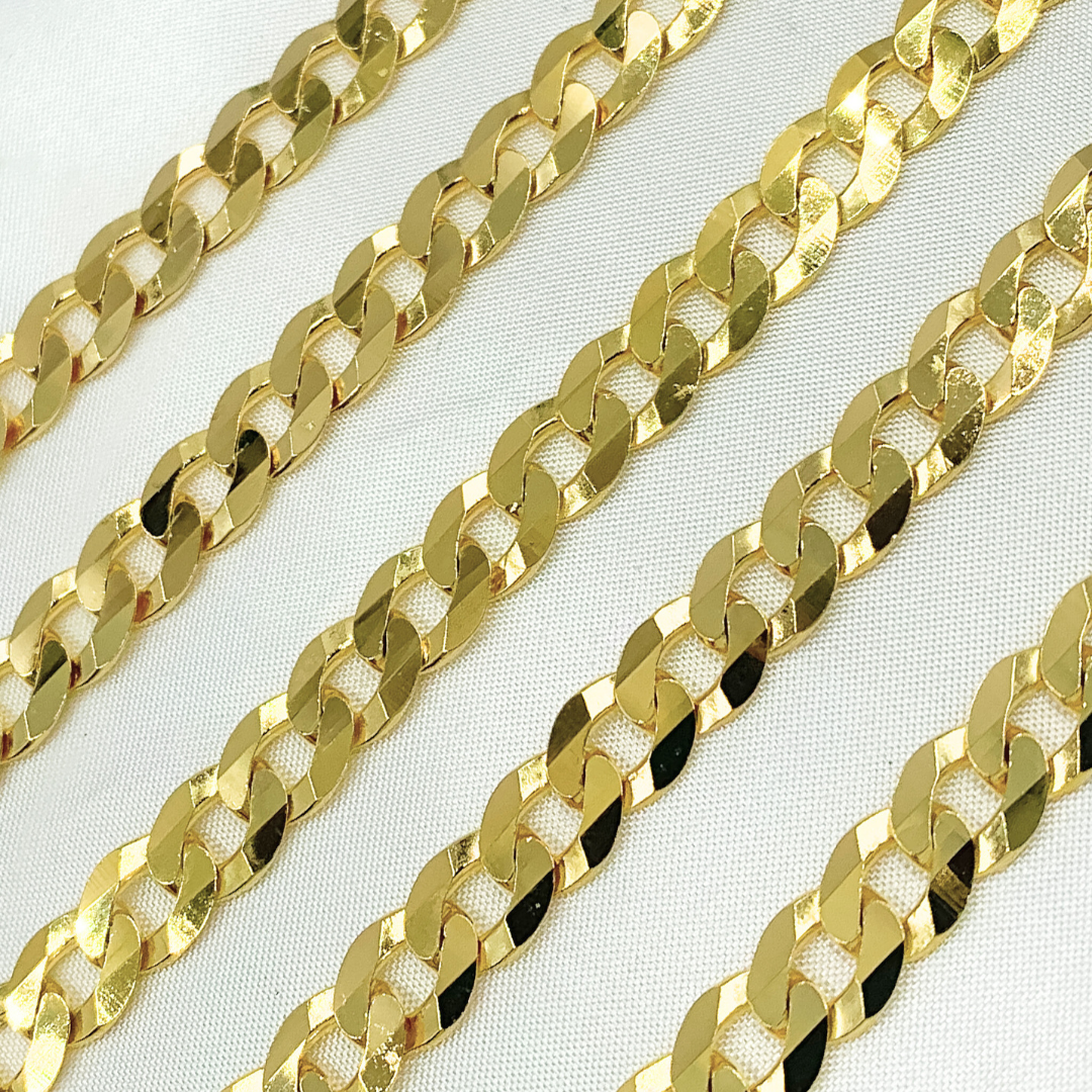 Gold Plated 925 Sterling Silver Ultra Flat Round Link Chain. Y92GP